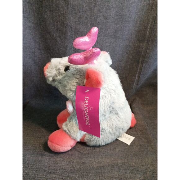 Gray Pig with Heart Headband, Delightful Holiday Product - Picture 4 of 5